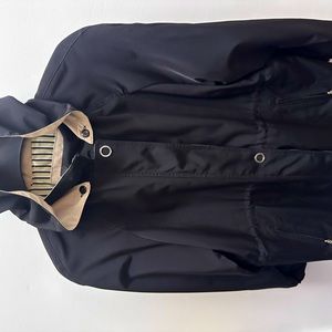 Liz Claiborne, black rain synch jacket with hood black size petite large